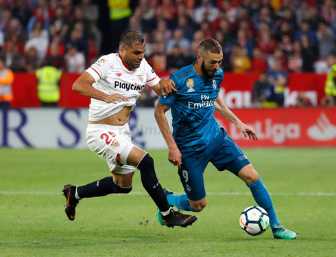 Karim Benzema vs Sevilla in La Liga in 2018