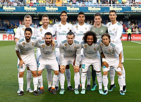 Real Madrid starting eleven vs Villarreal in May of 2018