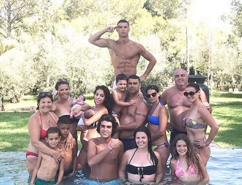 Cristiano Ronaldo and his family in vacations