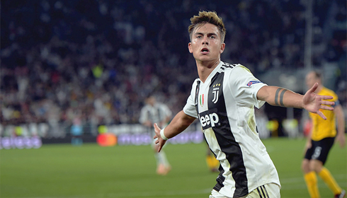 Dybala celebrates his goal and hat-trick in Juventus 3-0 Young Boys