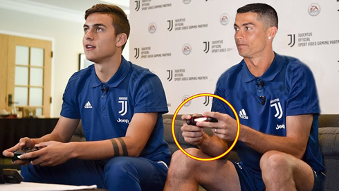 Cristiano Ronaldo playing video games in Juventus