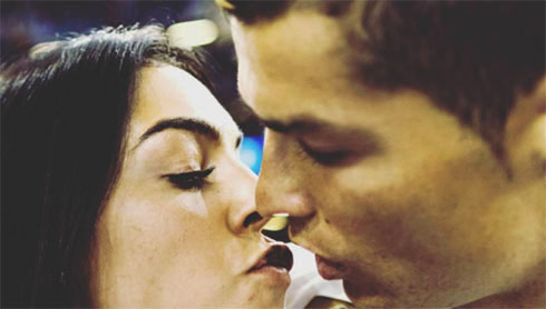 Cristiano Ronaldo and Georgina Rodriguez kiss