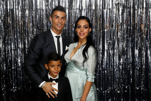 Cristiano Ronaldo with his son and girlfriend Georgina Rodriguez