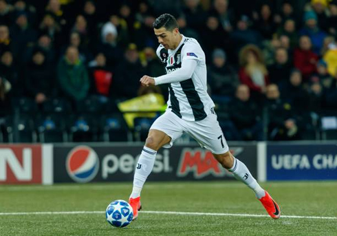 Cristiano Ronaldo in full speed in the Champions League