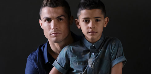 Cristiano Ronaldo and his son aged 8
