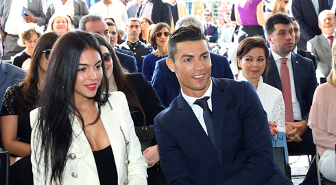Georgina Rodriguez and Cristiano Ronaldo attending an event