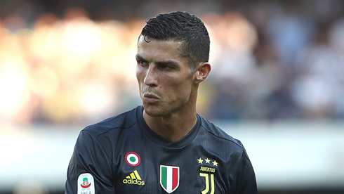 Cristiano Ronaldo looking upset in Juventus