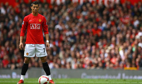 Cristiano Ronaldo free-kick stance in Old Trafford