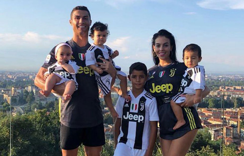 Cristiano Ronaldo with Georgina Rodriguez and his 4 sons