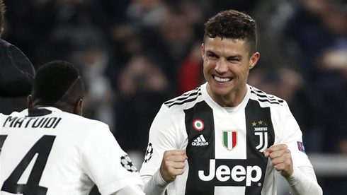 Cristiano Ronaldo celebrating a goal for Juventus