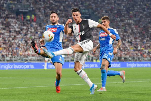 Cristiano Ronaldo in Juventus vs Napoli in the Serie A
