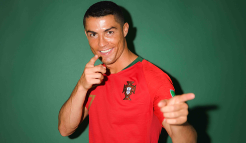 Cristiano Ronaldo locking his target at the World Cup