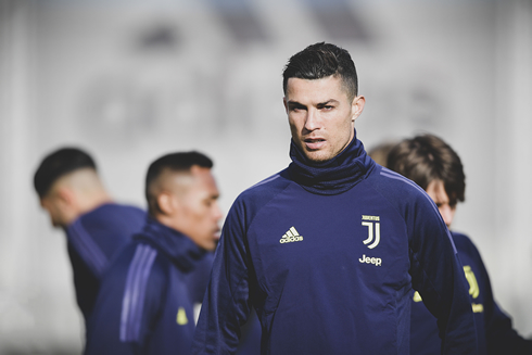Cristiano Ronaldo wearing a Juventus training kit