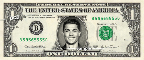 Cristiano Ronaldo dollar bill