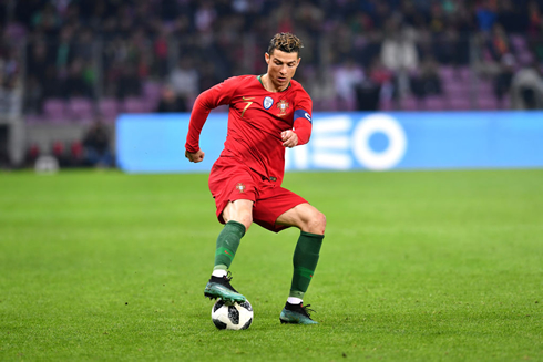 Cristiano Ronaldo in action for Portugal