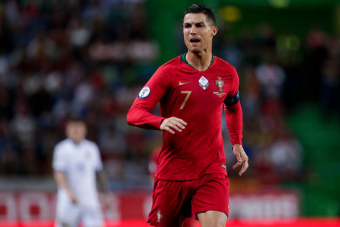 Cristiano Ronaldo playing for Portugal in the EURO 2020 qualifiers