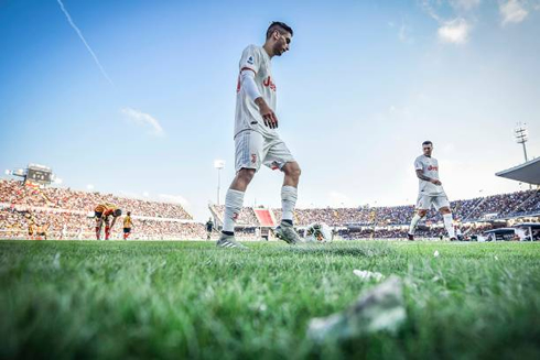 Juventus Serie A game, pitch and grass view level