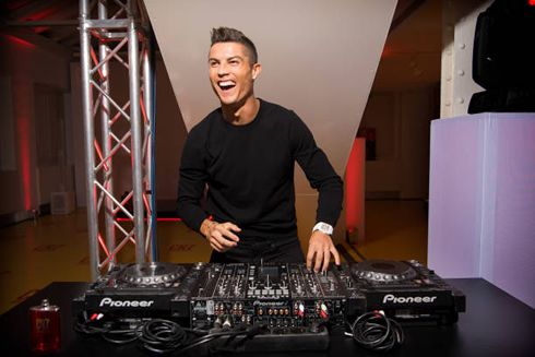 Ronaldo trying out his luck at being a DJ