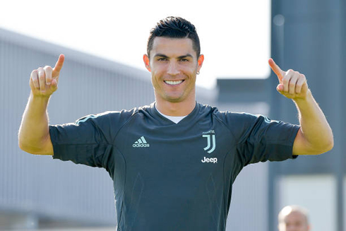 Cristiano Ronaldo photo in a Juventus training
