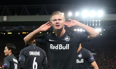 Haland scoring for RB Salzburg