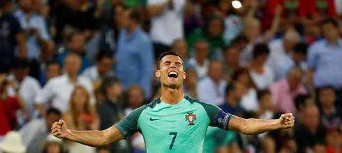 Cristiano Ronaldo celebrates goal for Portugal