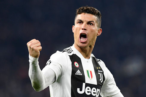 Cristiano Ronaldo celebrating a goal for Juventus