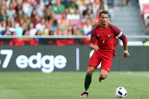 Cristiano Ronaldo in action for Portugal