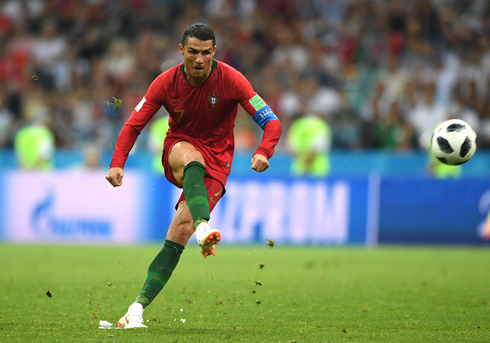 Cristiano Ronaldo shooting a free-kick