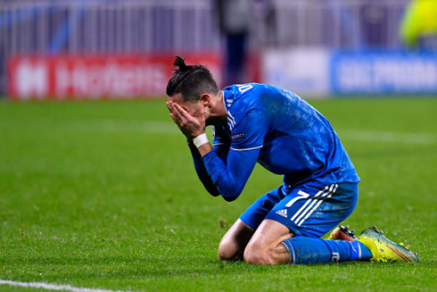 Cristiano Ronaldo crying after Lyon 1-0 Juventus
