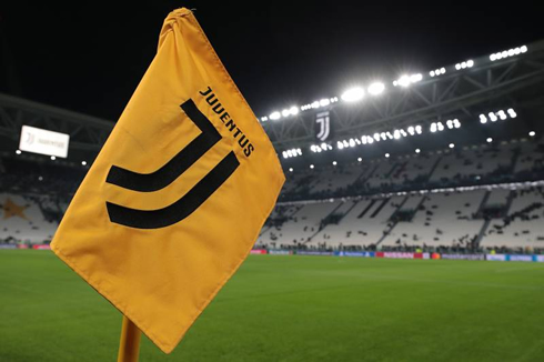 Juventus corner flag at the Allianz Stadium