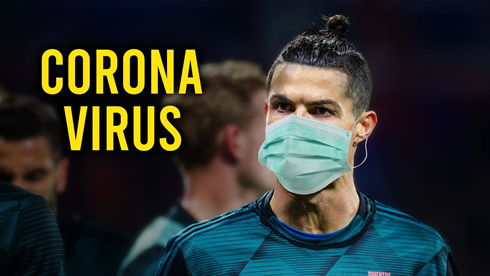 Cristiano Ronaldo with a Corona virus mask