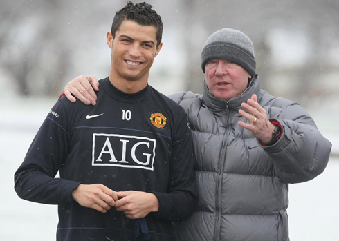 Cristiano Ronaldo and his mentor Sir Alex Ferguson