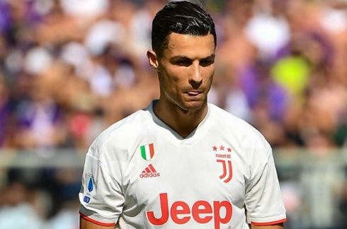 Cristiano Ronaldo wearing a Juventus Jeep shirt