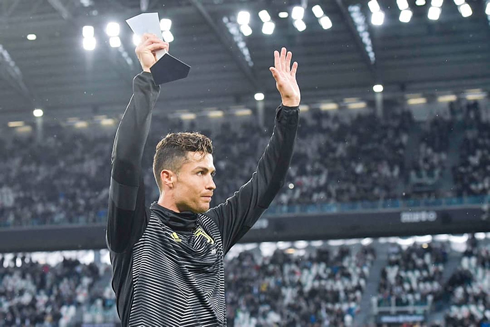 Cristiano Ronaldo receiving awards in the Serie A