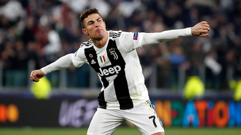 Cristiano Ronaldo celebrating a goal for Juventus