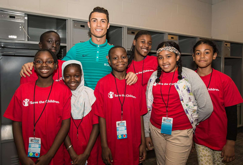 Cristiano Ronaldo charity with children