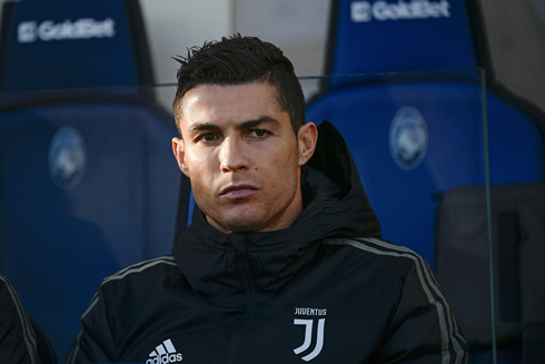 Cristiano Ronaldo sitted on the bench for Juventus