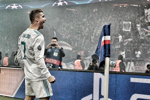 Cristiano Ronaldo making himself heard after scoring
