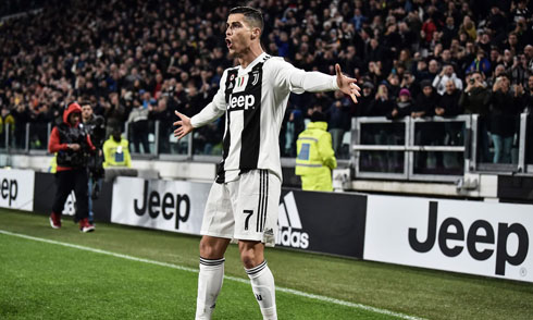 Cristiano Ronaldo celebrates a goal for Juventus