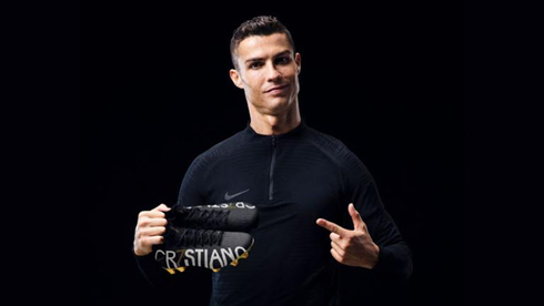 Cristiano Ronaldo promoting his own boots