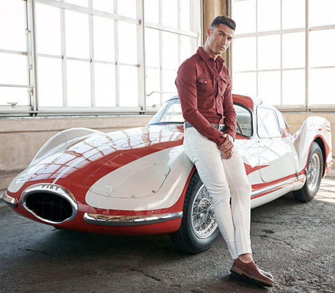 Cristiano Ronaldo and a luxury car