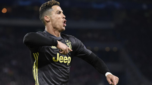 Cristiano Ronaldo celebrates scoring a goal for Juventus