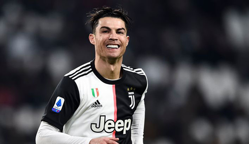 Cristiano Ronaldo looking happy in Juventus