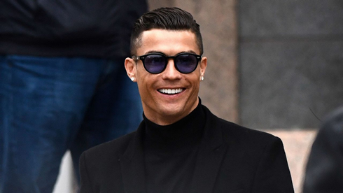 Cristiano Ronaldo walking off a court