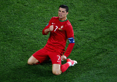 Cristiano Ronaldo showing his love and passion for his country