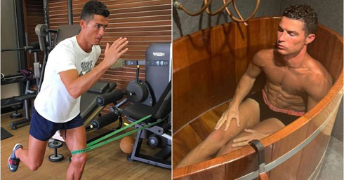 Cristiano Ronaldo training and resting