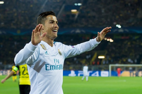 Cristiano Ronaldo after scoring for Real Madrid