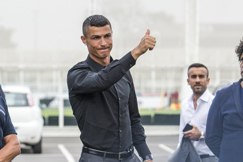 Cristiano Ronaldo arriving to Turin