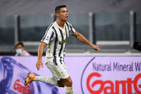 Cristiano Ronaldo celebrating his first goal of the season for Juventus