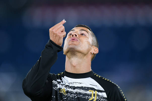 Cristiano Ronaldo making a fun gesture